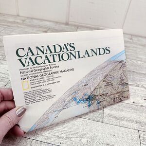 Canada's Vacation Lands 1985‎ National Geographic Wall Map Poster Supplemen